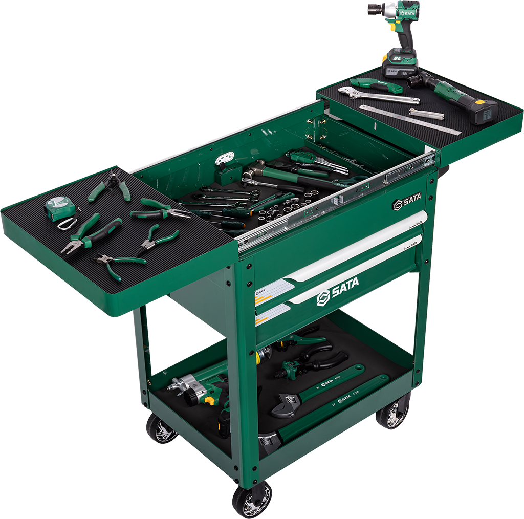 2-Drawer Tool Cart with Sliding Cover