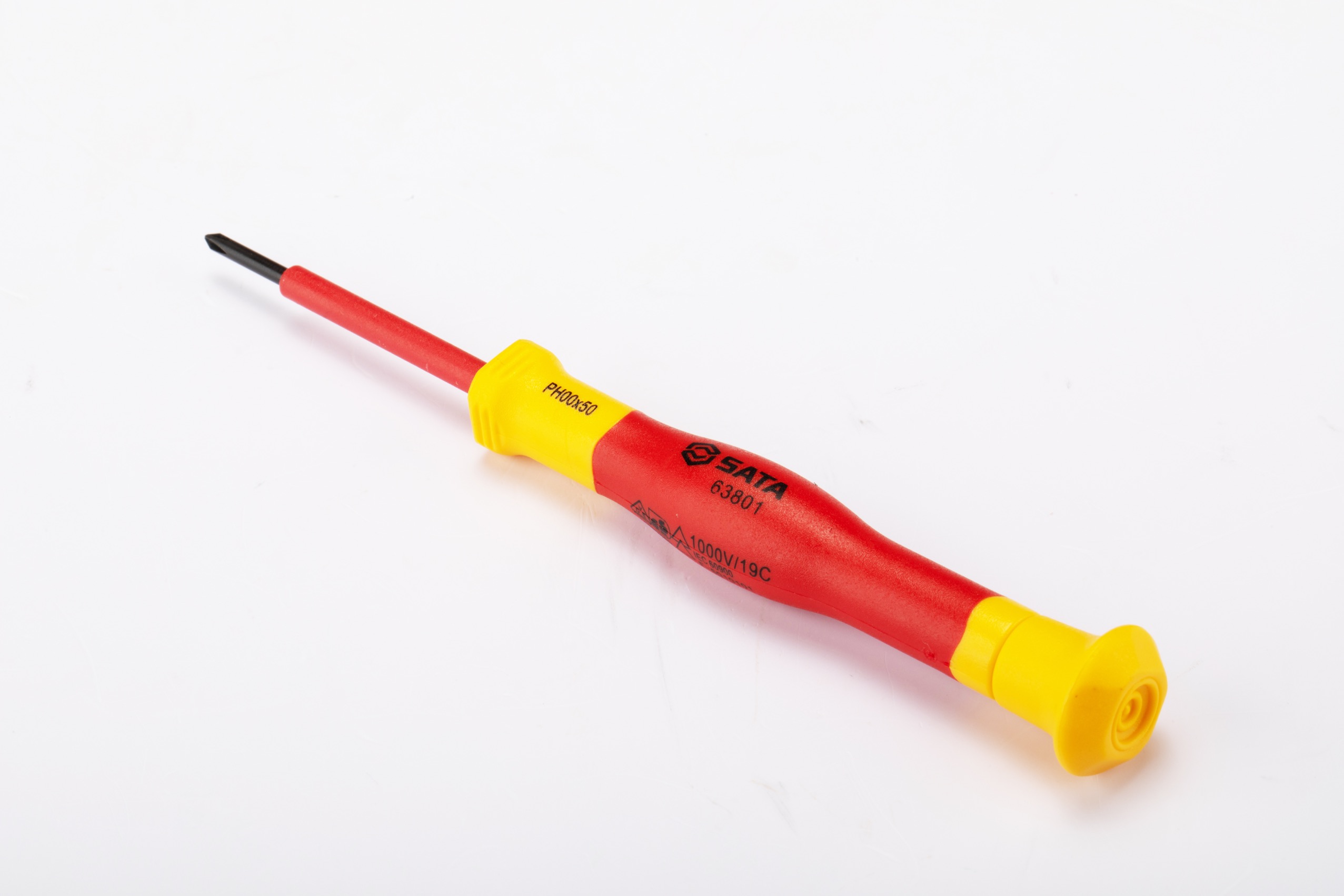 产品编号:63801 产品名称:vde双色柄绝缘十字精密螺丝批ph00*50mm
